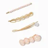 Épingles à cheveux perle d'imitation et pierre rose - Lot de 4