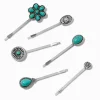 Épingles plates western en turquoise d'imitation cowgirl - Lot de 6