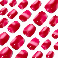 Pink & Red Tie Dye Coffin Press On Vegan Faux Nail Set - 24 Pack