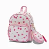 Pink Cherry White Quilted Mini Backpack