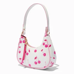 Pink Cherry White Shoulder Bag