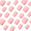Pink Glossy Short Square Vegan Faux Nail Set - 24 Pack
