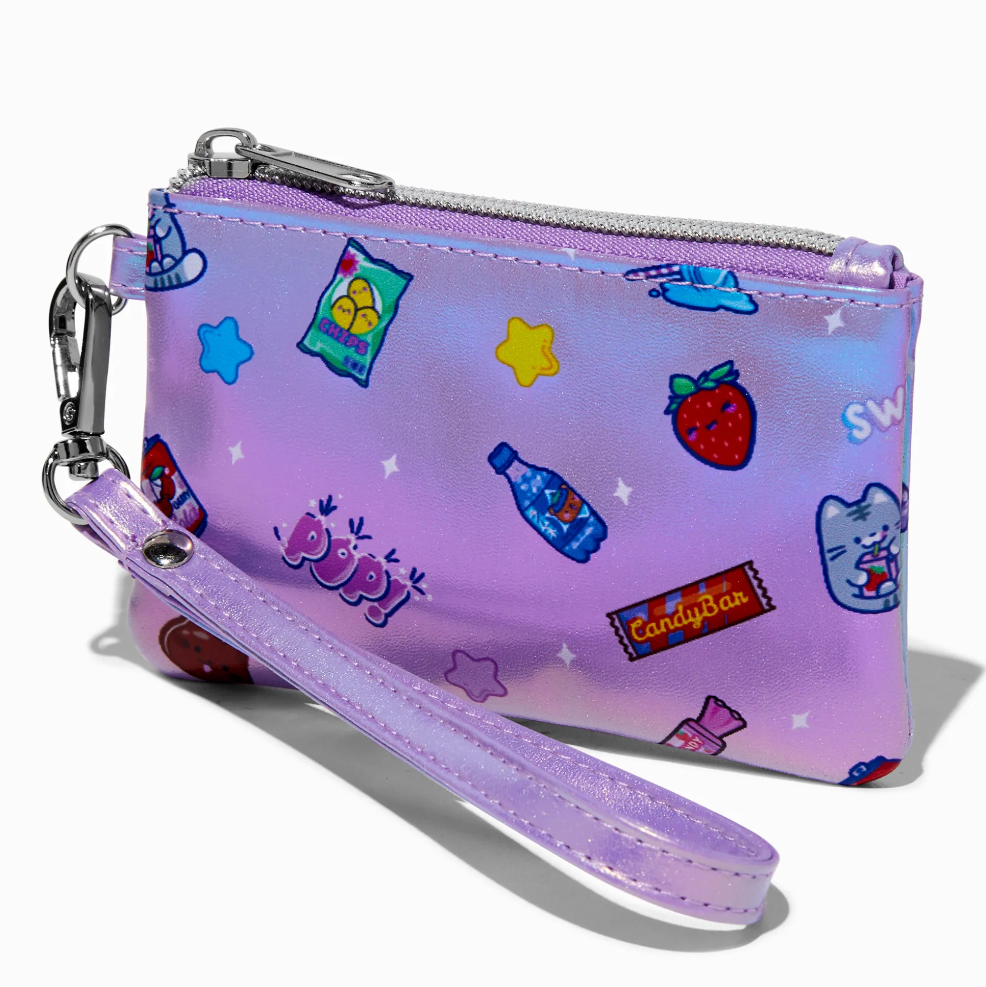 Pochette poignet porte-monnaie supérette junk food