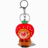 Porte-clés à presser capybara fraise