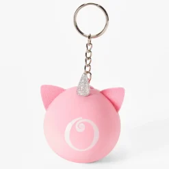 Porte-clés balle anti-stress licorne à initiale - Rose, O