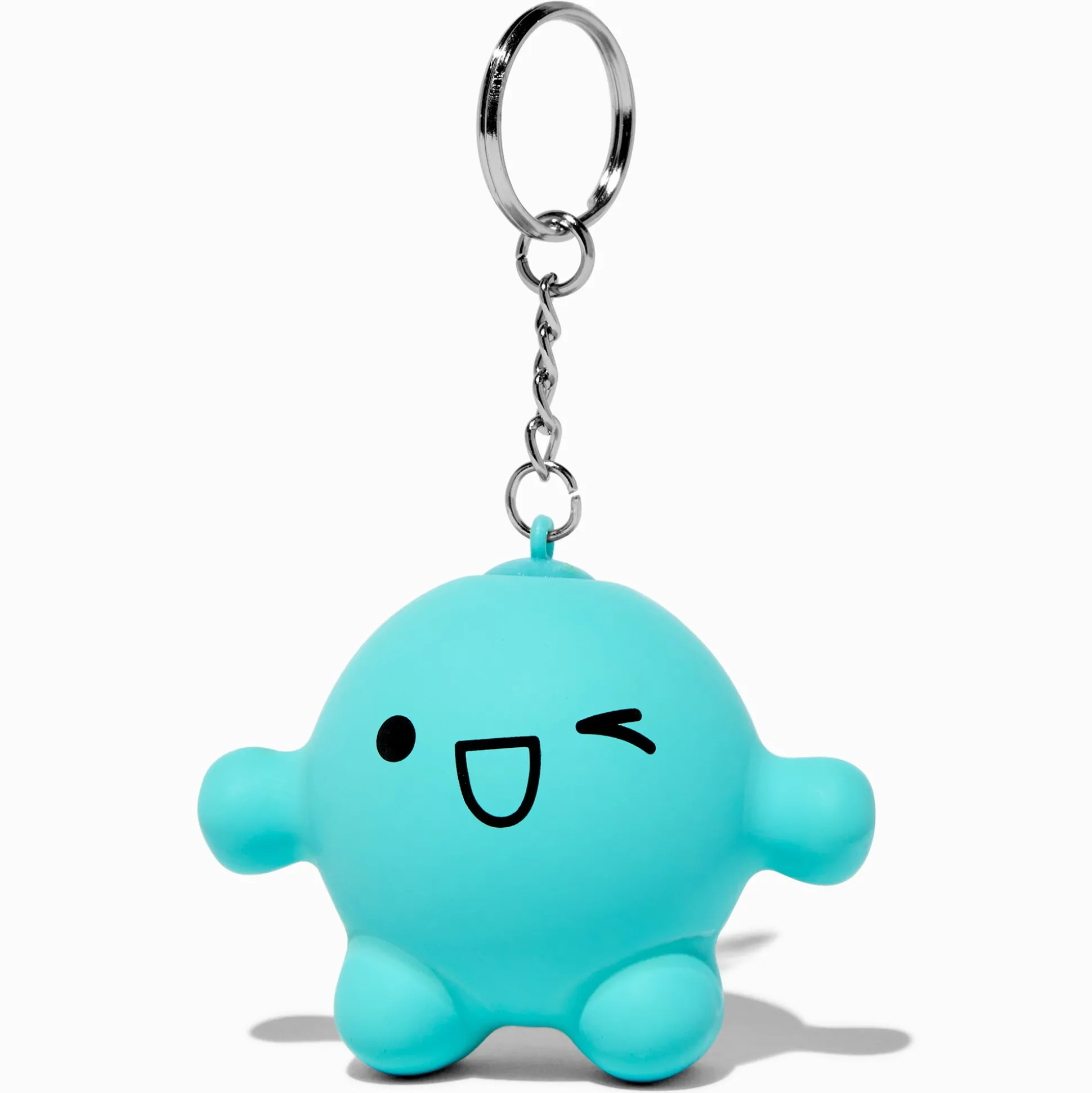 Porte-clés balle anti-stress homme bleu clin d'œil