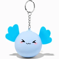 Porte-clés balle anti-stress axolotl bleu