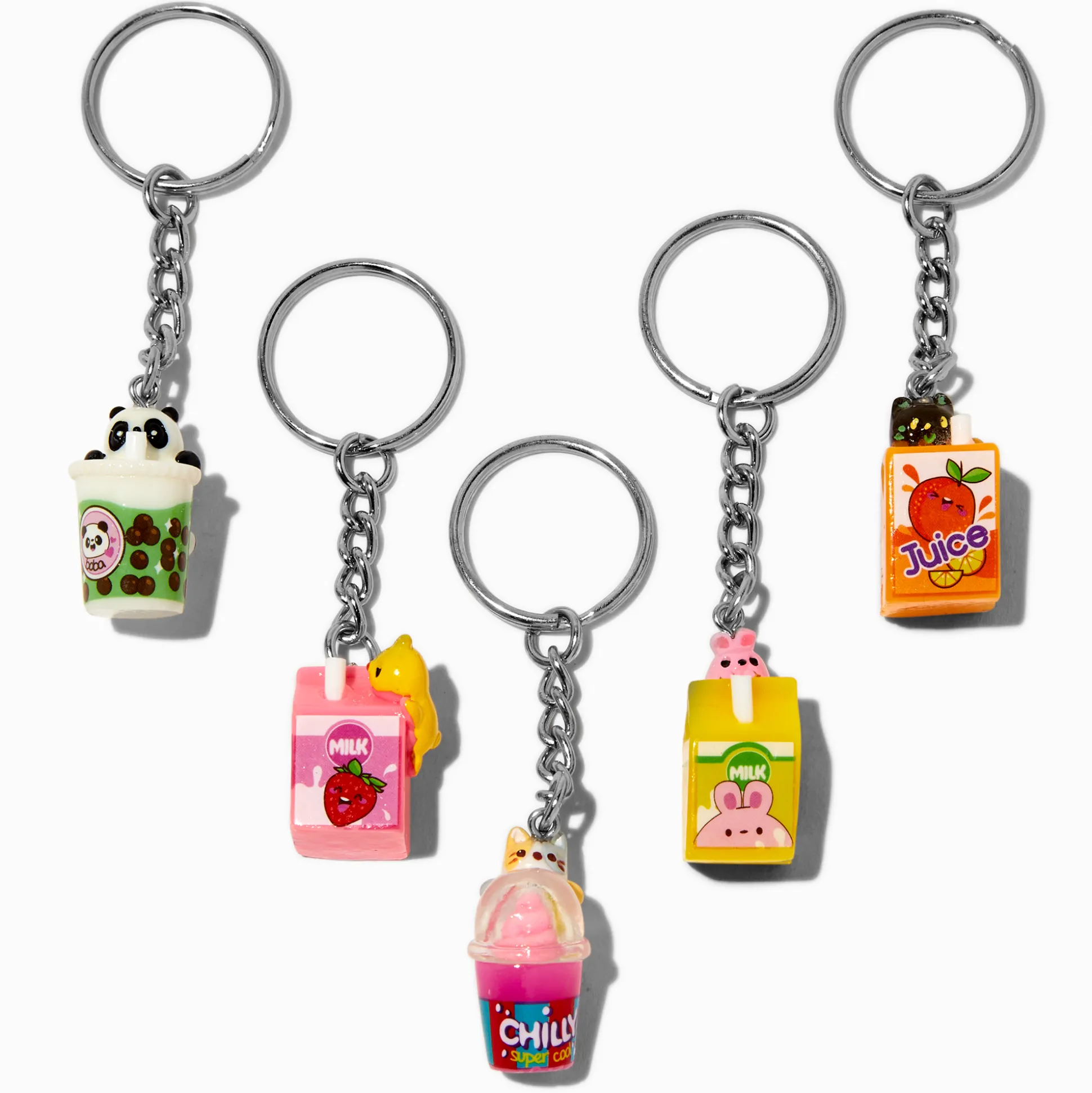 Porte-clés boissons petits animaux best friends - Lot de 5