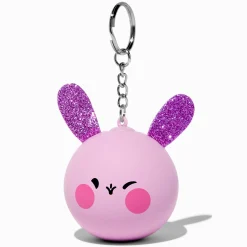 Porte-clés boule anti-stress lapin rose