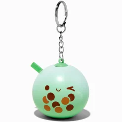 Porte-clés boule anti-stress thé aux perles verts