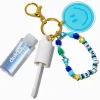 Porte-clés bracelet gloss breloque visage souriant « Smile »