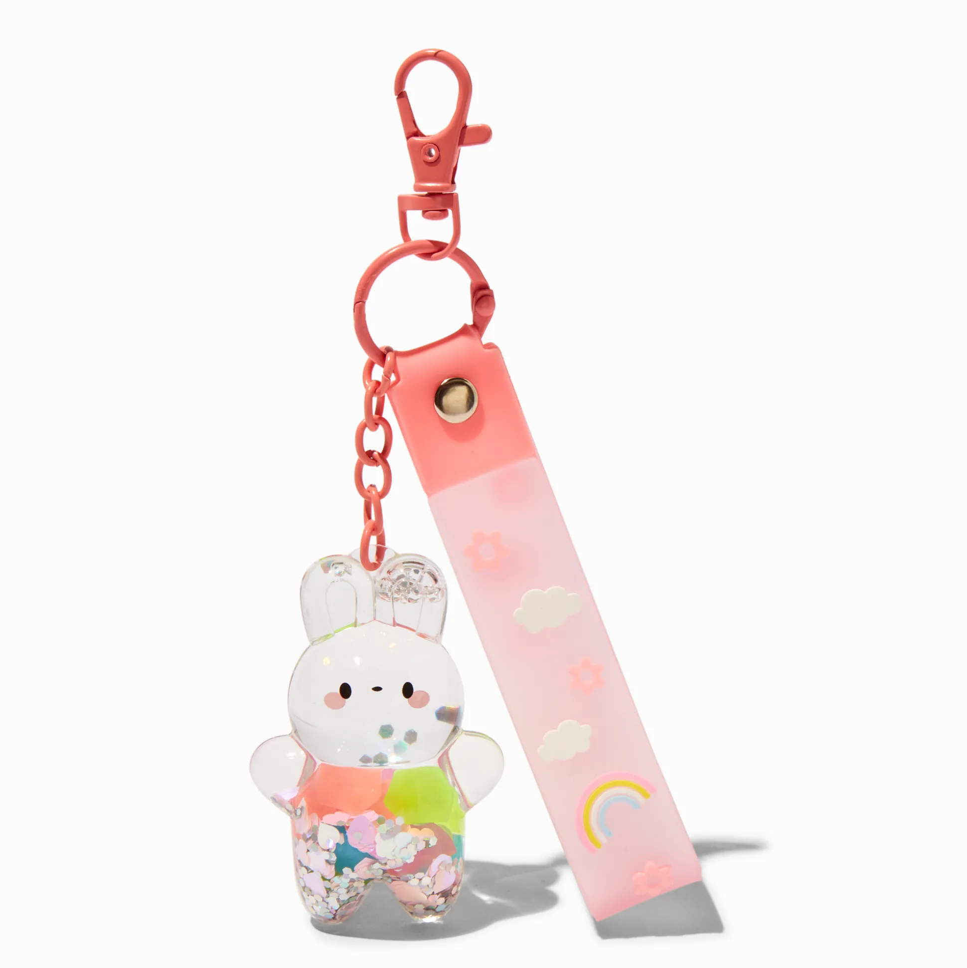 Porte-clés bracelet rempli d'eau lapin