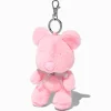 Porte-clés en peluche nounours rose
