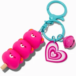 Porte-clés friandise trio d'ours rose