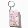Porte-clés mini carnet lapin rose
