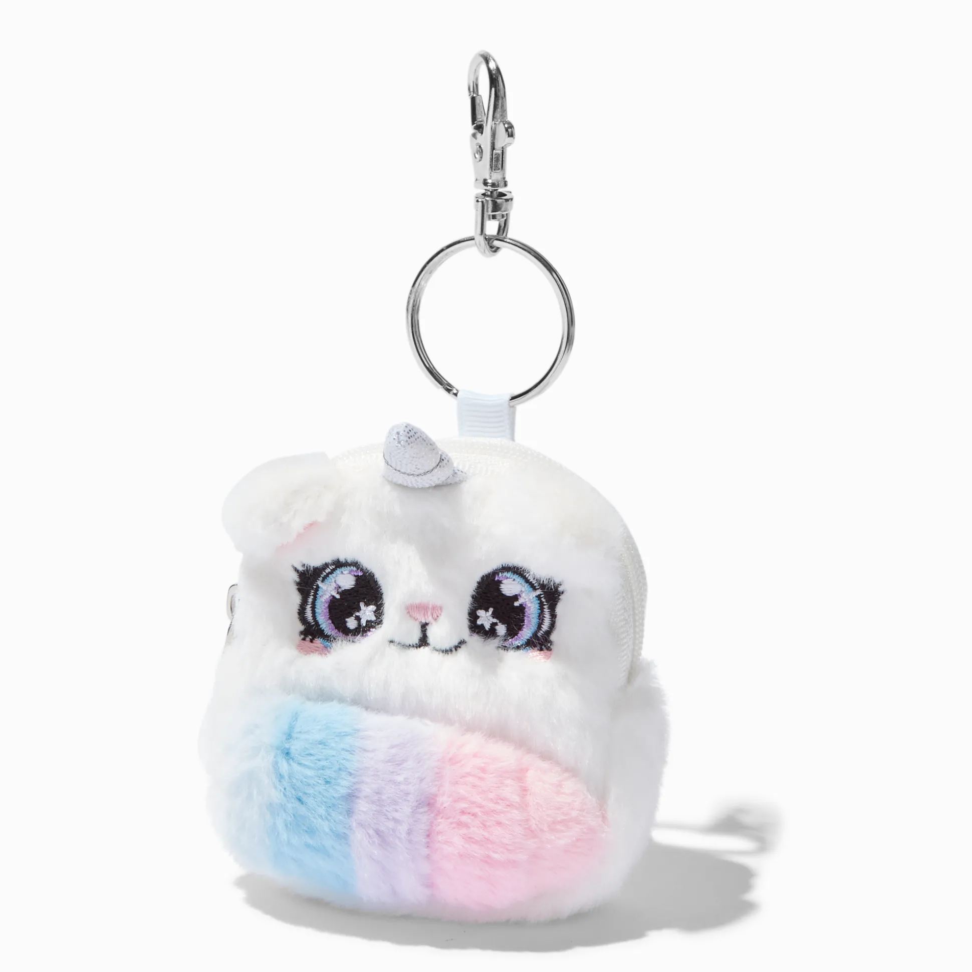 Porte-clés mini sac à dos chat-licorne