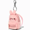 Porte-clés mini sac à dos lapin rose