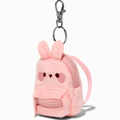 Porte-clés mini sac à dos lapin rose