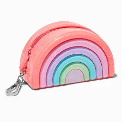Porte-clés porte-monnaie en silicone arc-en-ciel