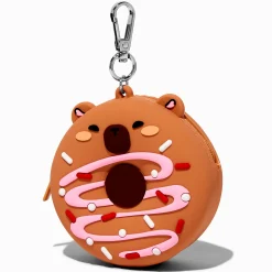 Porte-clés porte-monnaie en silicone supérette donut glacé cabybara