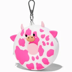 Porte-clés porte-monnaie en silicone supérette donut vache rose