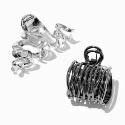 Porte-clés queue de cheval en métal couleur argentée - Lot de 2