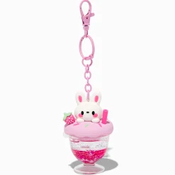 Porte-clés rempli d'eau lapin fraise