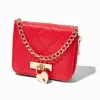 Porte-monnaie pochette poignée matelassé rouge Saint-Valentin