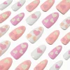 Puffy Heart Long Almond Vegan Faux Nail Set - 24 Pack