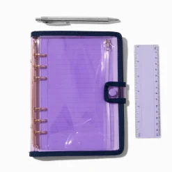 Purple Clear Spiral Notebook Set
