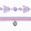 Purple Velvet Butterfly Beaded Choker Necklaces - 2 Pack