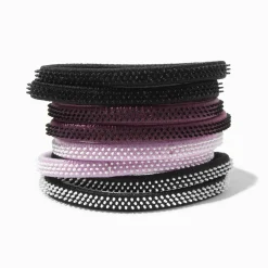 Purpled Mixed Rubber Grip Athletic Hair Ties - 8 Pack