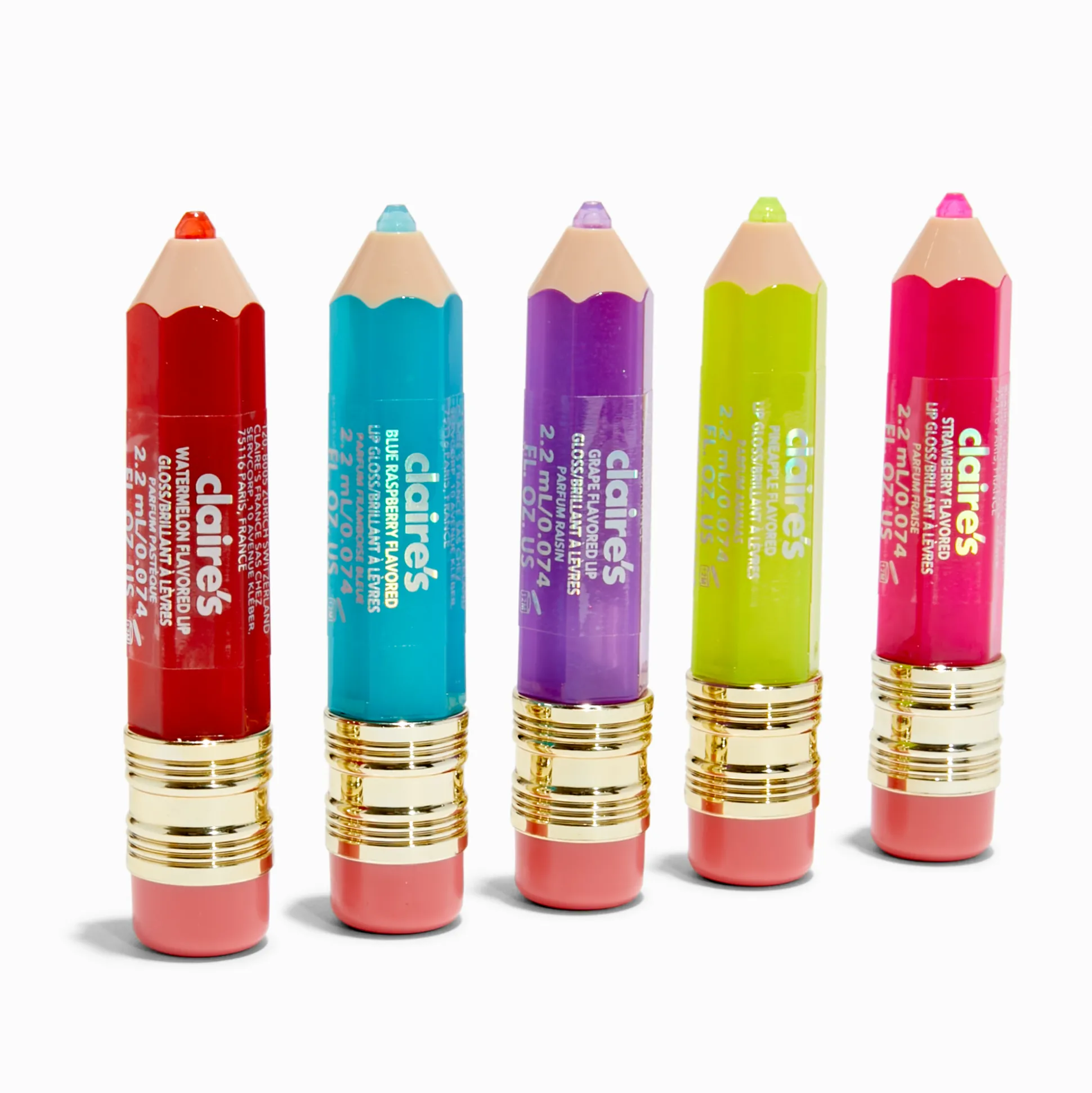 Rainbow Pencil Lip Gloss Set - 5 Pack