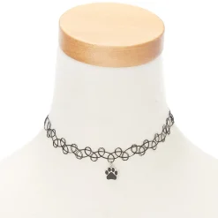 Ras-de-cou d’humeur avec empreinte de patte façon tatouage