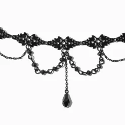 Ras-de-cou drapé en filigrane noir