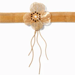 Ras-de-cou fleur en filigrane couleur dorée