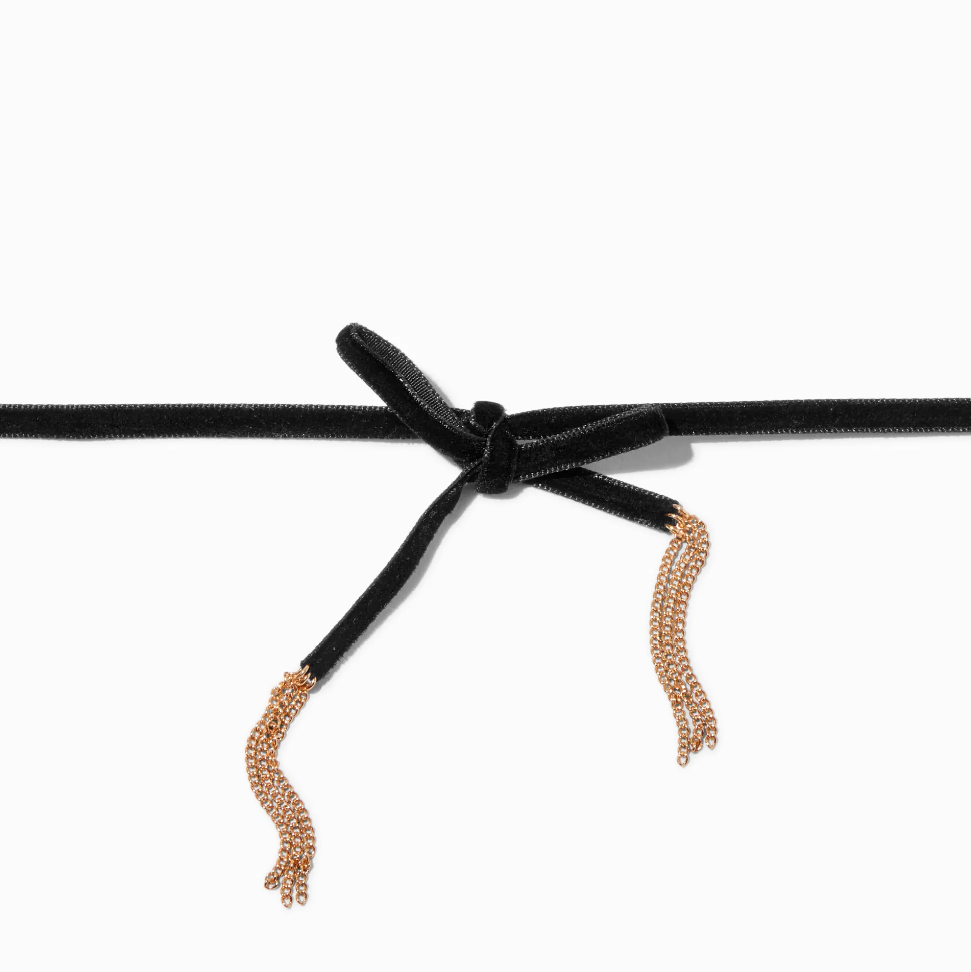 Ras-de-cou nœud noir pompon couleur dorée