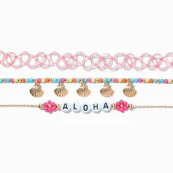 Ras-de-cou perlé Aloha - Lot de 3