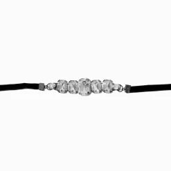 Ras-de-cou strass rectangulaire couleur argentée