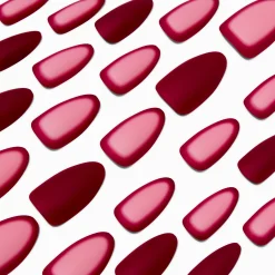 Red Outline Long Almond Vegan Faux Nail Set - 24 Pack