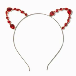 Red Rhinestone Cat Ear Headband