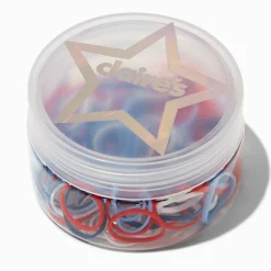 Red, White, & Blue Star No More Snag Hair Ties - 150 Pack