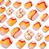 Retro Daisy Swirl Square Press On Vegan Faux Nail Set - 24 Pack