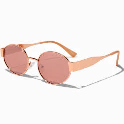 Rose Gold Oval Sunglasses