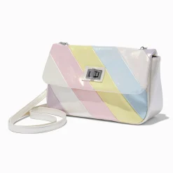 Sac à bandoulière à rayures lustré arc-en-ciel
