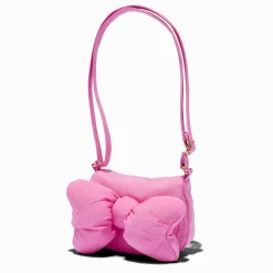 Sac à bandoulière nœud en relief rose Claire's Club