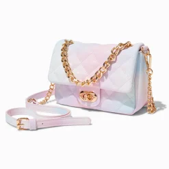 Sac bandoulière double sangle dégradé pastel matelassé