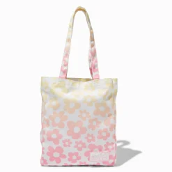 Sac cabas en toile marguerite dégradé pastel