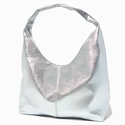 Sac cabas souple couleur argentée