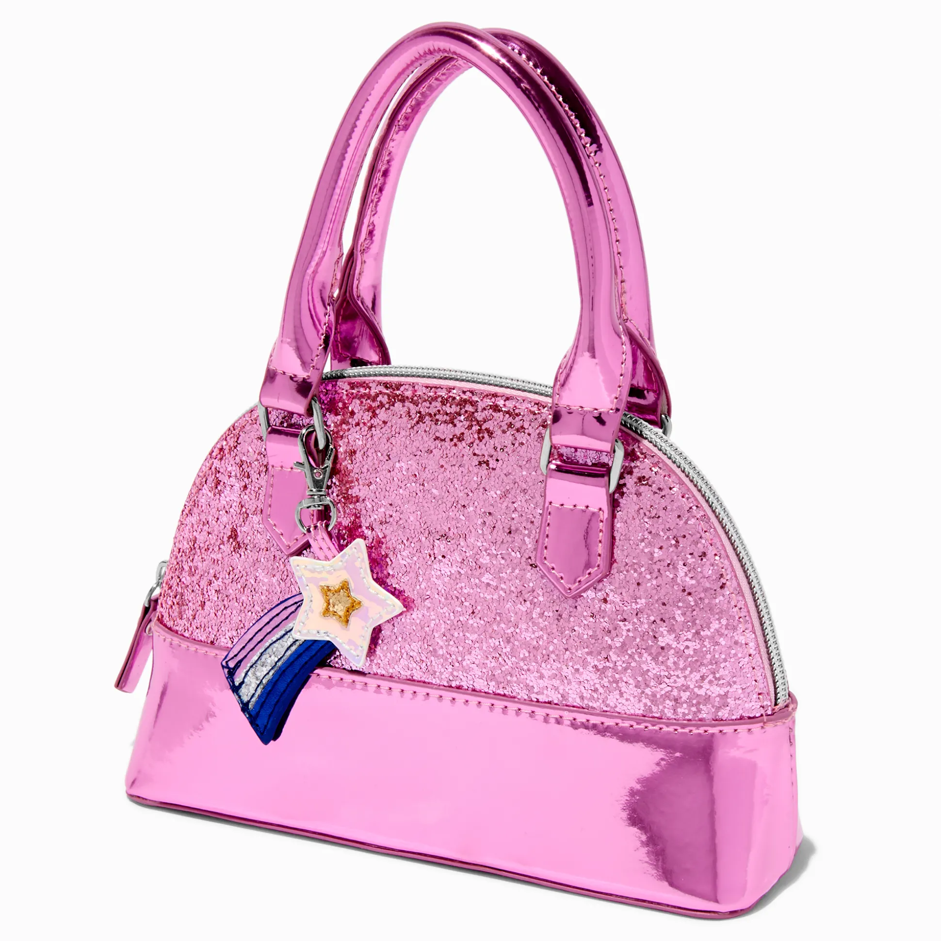Sac porté épaule rose à paillettes